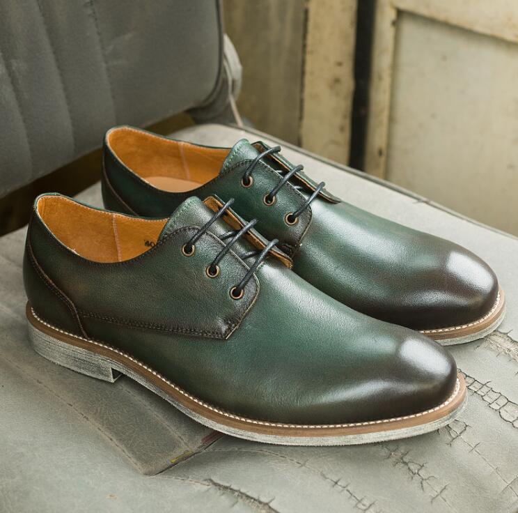 High Quality Hand Made Genuine Leather Shoes Lace Up Men Dress